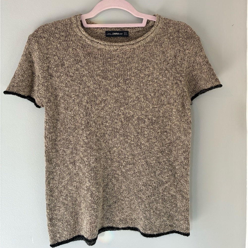 Zara Knit Textured Sweater in Taupe